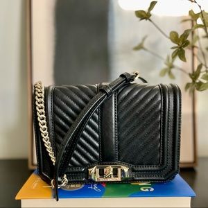 Rebecca Minkoff® Chevron Quilted Small Love Crossbody - Black